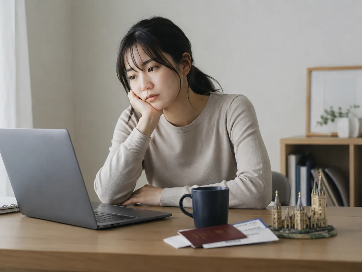 元の日常に戻り、立ち止まっている人